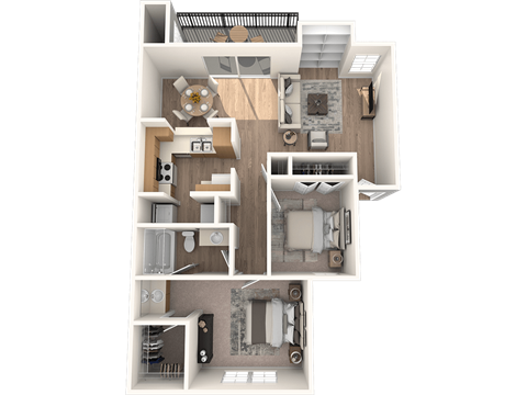 2 bed 1 bathroom Evergreen Floor Plan 2 bed 1 bathroom Evergreen Floor Plan | Village Oaks at Village Oaks Apartments, Austin